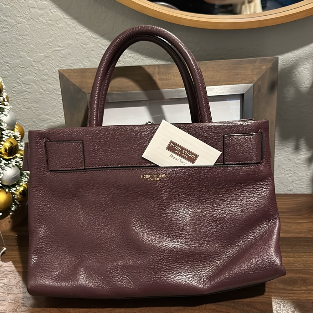 Henri Bendel Pebbled Leather Satchel Bag